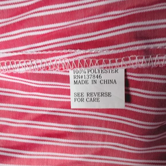 NWT Roommates Red Stripe Button Front Top 1X Roll Tab Sleeve Minimalist Office - Picture 8 of 11